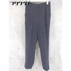 ◇ NATURAL BEAUTY BASIC ストライプ タック パンツ サイズXS ネイビー レディース 【中古】 【1102160000957】