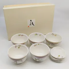 1531 【未使用】高島礼子プロデュース お好み椀揃え TR-102 御茶碗5個 小皿5枚セット 5客セット 桃山