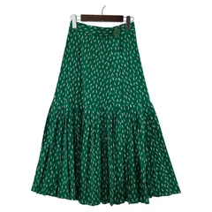 SNIDEL スナイデル 総柄 プリーツスカート size0/グリーン×ホワイト