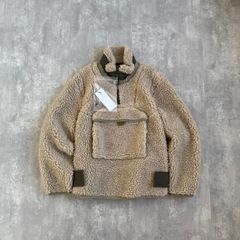 2*0様 sacaiサカイ／ベージュ ジャケット Sacai サカイ Faux-Shearling Zip-Pocket Sweatshirt ハーフジップボア