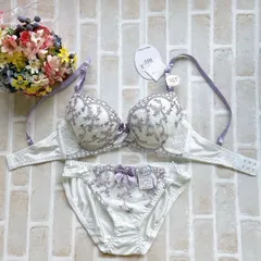 送料無料！　B65　大人可愛い小花柄刺繍入り　ブラジャーショーツセット『 ル ソレイユ 』