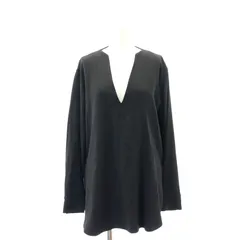 ヘルムートラング HELMUT LANG SATN BCK CRP VNECK LNG SLV プルオーバー ブラウス Vネック 長袖 S 黒 ブラック /HK ■OSのサムネイル