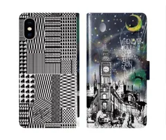 [iPhone11 Pro Max] iPhone15 ケース スカラー スマホケース 手帳型 iPhone16 ケース iPhone 16 15 14 13 SE 第3世代 第2世代 スマホカバー 全機種対応 手帳 ScoLar 時計台 月 馬車 ブックレッ