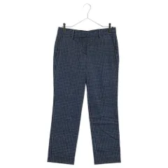 PRADA (プラダ) 14年製 ギンガムチェック ストレッチテーパード スラックスパンツ ブルー/ブラック P2469のサムネイル