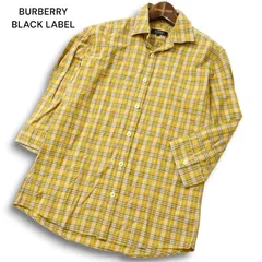 BURBERRY BLACK LABEL バーバリー ブラックレーベル 春夏★ 7分袖 チェック シャツ Sz.1 メンズ