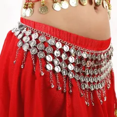 チェーンベルト ヒップベルト ヒップスカーフ ベリーダンス ベリー衣装 コインベルト コスチューム アラビアン衣装 ハロウィン ゴールド シルバー 金 銀 コイン ダンス チェーン クレオパトラ アラビアン レディース キッズ 子供 ミカドレス cr176