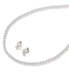 70.0 センチメートル_ホワイト×ゴールド_イヤリング [VOTRE COUTURE] ベビーパール ネックレス セット グランプレミアム 真珠 ネックレス 70cm 5mm ホワイト×ゴールド イヤリングセット ブランド3
