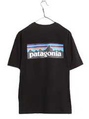 【お得なクーポン配布中!】 21年製 パタゴニア 両面 プリント 半袖 Tシャツ メンズ XS / 古着 Patagonia アウトドア フィッツロイ P-6 バックプリント ボックスロゴ 黒