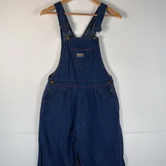 古着 90's/90年代 オシュコシュ OSHKOSH USA製 オーバーオール デニム ストライプ テーパード ワーク ペインター 13  ネイビー レディース