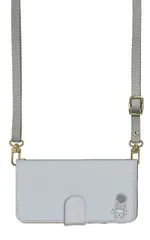 iPhone 16 ケース 手帳型 アイフォン16 スマホケース スマホショルダー レザー ストラップ 宇宙飛行士 かわいい ピンク 調節可能 130cm  カラー06