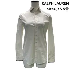 ラルフ ローレン RALPH LAUREN シャツ ブラウス 長袖 襟装飾 ホワイト コットン 0,XS,5号 S5Q711