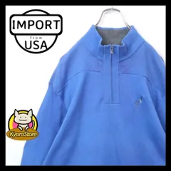 【G017】USA輸入 ハーフジップ スウェット ワンポイント刺繍 ゆるだぼ