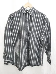 ◇ NULL ヌル ストライプ 長袖 シャツ サイズL ブラック メンズ P 【1408200032248】