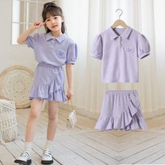 セットアップ 女の子 キッズ 上下セット 子供服 半袖シャツ スカート ルームウエア 部屋着 韓国子供服 夏物 夏服 110cm 120cm 130cm 140cm 150cm 160cmmksenbao09