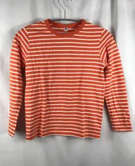 UNIQLO　長袖ロンT　オレンジ細ボーダー　KIDS　JTB-347