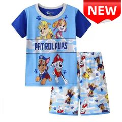 ✨新品✨子供パジャマ パウパトロール 半袖Tシャツ&ショートパンツ 上下セット 男の子 女の子 キッズパジャマ 子供服 夏用 涼しい 部屋着 寝間着 ルームウェア 青 ブルー 100/110/120/130cm 贈り物 誕生日プレゼント