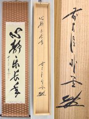 佐藤朴堂「心静楽長年」 掛軸 書 茶掛 掛け軸 栞 共箱