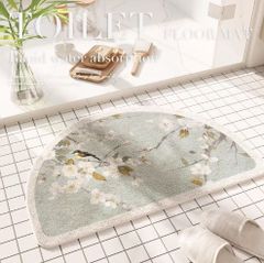 バスマットさわやか花鳥柄カーペットマット室内マット戸口マットトイレマット