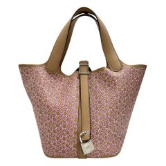 【HERMES/エルメス】ピコタンロックPM ラッキーデイジー ハンドバッグ レザー ブラウン/ピンク レディース 【中古】【真子質店】【BL】