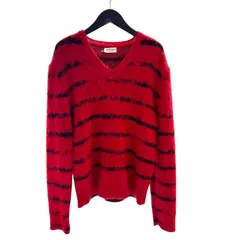 サンローラン SAINT LAURENT Vネックボーダーモヘアニットセーター 665840 モヘア メンズ セーターのサムネイル