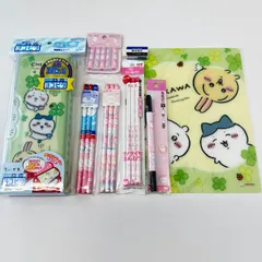 ちいかわ [8点セット] 入学準備 ピンクor青 新品未使用  筆箱 ふでばこ ペンケース 下敷 鉛筆2B 赤青鉛筆 名前ペン キャップ 消しゴム ハチワレ うさぎ 文房具