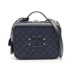 シャネル CHANEL ショルダーバッグ CCフィリグリー マトラッセ バニティ A93344 ネイビー/ブラック キャビアスキン(グレインドカーフ) レザー CCフィリグリー マトラッセ バニティ チェーンショルダー レディース Used A