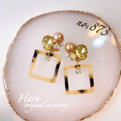 no.873♡ハンドメイドピアスイヤリングパール×ビジュー - メルカリShops