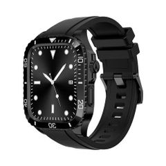 アップルウォッチバンド（Apple Watchバンド）ステンレスアーマーケース一体型バンド【TPUブラックベルト×ブラックケース】44mm/45mm対応 [BELTIES]