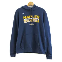 ナイキ パーカー トップス プルオーバー スウェット 裏起毛　カレッジ メンズ Mサイズ ネイビー NIKE 【中古】