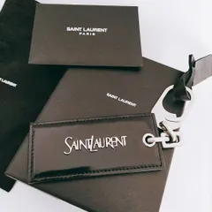 【美品、紙袋付き】SAINT LAURENT ブラックレザーキーホルダー ysl-201027-532-11-1.jpg