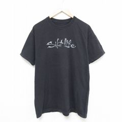 L/古着 半袖 Tシャツ メンズ SALT LIFE クルーネック 黒 ブラック 25may21 中古
