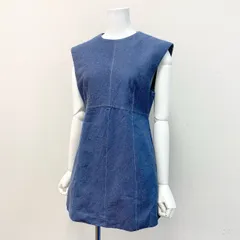 10j31 BLAMINK ブラミンク ノースリーブトップス チュニック シルク混デニム バックジップ 7921-230-0101 サイズ38 ブルー シルク コットン レディース ユナイテッドアローズ 日本製のサムネイル