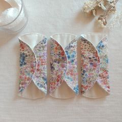 【布ライナー】無添加コットンフランネル 小花柄 15cm 2層仕立て 3枚セット