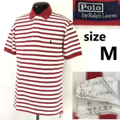 Polo by Ralph Lauren★半袖ポロシャツ【メンズM/赤×白ボーダー柄】ナイガイ/日本正規代理店タグ/Tops/Shirts◆cBH766-a<sale>