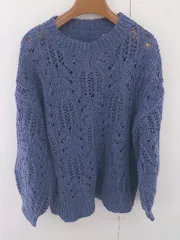 ◇ LOWRYS FARM ローリーズファーム 透かし編み 長袖 ニット セーター サイズF パープル系 レディース E  【1303280011032】