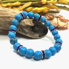 パワーストーン ブレスレット ターコイズ  （ダークブルー）レディース 女性  数珠ブレス 開運 プレゼント ギフト  [9]