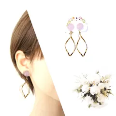 ピアス パステルカラー 丸×ゴールドNo.3