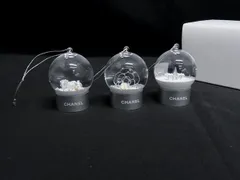 ■新品同様■ CHANEL シャネル スノードーム ライオン 花 フラワー 星 スター キーホルダー チャーム 3点セット シルバー系 FJ7547
