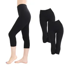 [スマイル ララ] ブラック 7分丈 2組 セット XL-2XL レディース 日本製 綿混 コットン 女性 レギンス パンツ スパッツ ストレッチ 伸縮性 通気性 まとめ買い 組 2本 2点セット 2点レギンス 昼 用 [ブラック7分丈2個] [XL-2XL]