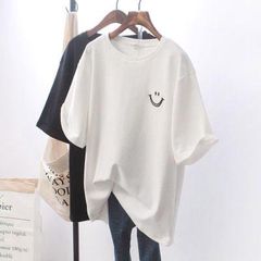 【新品美品・夏に活躍！】スマイルビックTシャツ＠レディース・白黒・M・L・XL