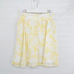 ◇ ◎ ●美品● 31 Sons de mode タグ付き チェック ボタニカル柄 ミニ フレア スカート サイズ36 イエロー系 レディース E  【1304050015120】