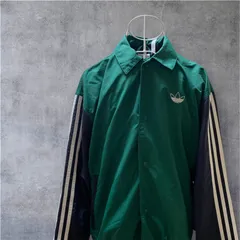 未使用品✨adidas EJ7109 アディダス オリジナルス トレフォイル コーチジャケット ジャージ トラックジャケット  ワンポイント刺繍ロゴ ナイロンジャケット グリーン×ネイビー緑×紺 Sサイズ 男女兼用 🍀いつもありがとうございます🍀