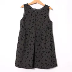 アーヴェーヴェー ノースリーブワンピース ジャンパースカート 花柄  キッズ 女の子用 120サイズ ダークグレー a.v.v 【中古】