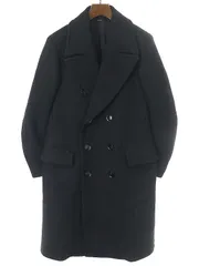TOM FORD トム フォード 19AW レザーストラップウールメルトンコート ブラック 44のサムネイル