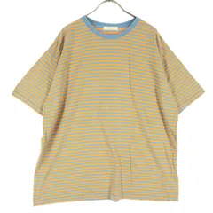 美品 FREAK'S STORE フリークスストア ボーダー柄 半袖 Tシャツ F オレンジ ツートンカラー メンズ 古着