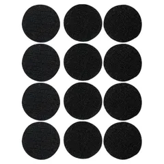 ブラック) 12組 (38mm ソファーマット固定シート カーペット シーツ テーブルクロス 家庭用 工業用 業務用 車用 網戸用 使い勝手がよい DIY オス・メス すべり止め固定器 強力粘着 粘着テープ マジックテープ セット 面ファスナー 両面テープ 丸