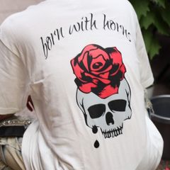 HEAVEN skull×rose（ドクロ薔薇）　Tシャツ　ホワイト