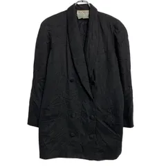 テーラードジャケット 16 L 程 ブラック ボタン 胸ポケット ブレザー 秋冬 シンプル アウター 古着卸 アメリカ仕入 a701-6528