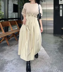 新品 未使用 タグ付き CAPRICIEUX LEMAGE カプリシューレマージュ ドッキングドロストワンピース ロング フレア LEZ1032309A0005 黄色 イエロー フリーサイズ レディース 春 ゴーゴー古着久喜倉庫店 23 No.北久203