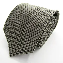 ピエールカルダン ブランド ネクタイ シルク 小紋柄 格子柄 PO メンズ グレー Pierre Cardin 【中古】